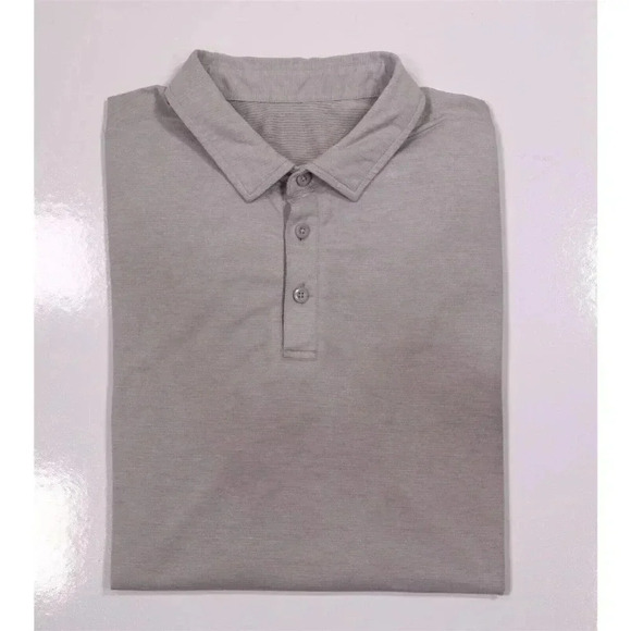 Lululemon Light Gray Performance Tech Golf Polo Shirt Men's Small - Picture 1 of 6